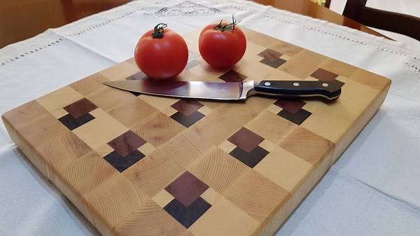 Ash, Wenge, and Mahogany Wood Cutting Board
