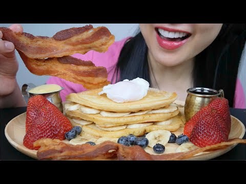 PERFECT BREAKFAST (ASMR STRAWBERRY BANANA PANCAKE EATING SOUNDS) NO TALKING | SAS-ASMR