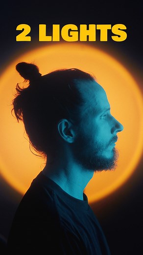 2 light setup ⤵️ One to make the background more interesting (like a sunset lamp) and one to make you stand out (like an LED tube) 😊 BUT It’s tricky. We don’t want the light from the LED tube spilling onto our beautiful background, so you’d want to block it with something. I used my reflector’s parts (anything will do) 👌 Then add a vignette in post, and you are good to go🥹 I used: 1. A sunset lamp for the background 2. A @manbily_ RGB tube to light myself | Boris Lopatin