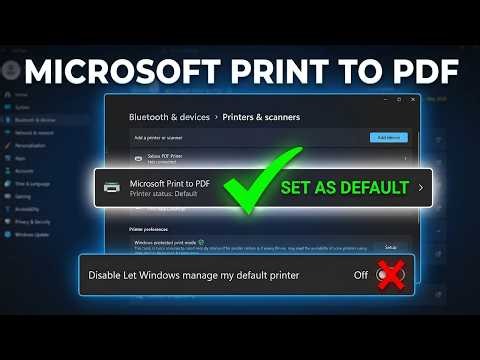 How To SET Microsoft Print To PDF As Default Printer (QUICK & EASY) 2026