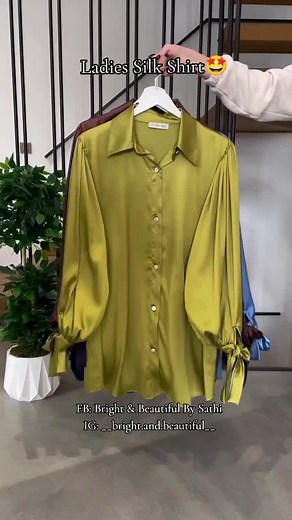 Ladies silk shirt🤩 taking order✨ check our FB/Insta page for more Collection🎀 #shirt #ladiesshirt #silk #foryou #capcut #formalshirt #outfit #ootd