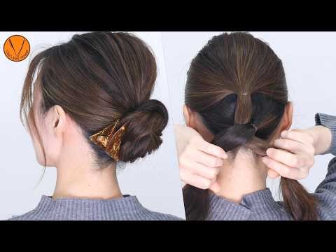 [The top of the head is flat, thin] Hair arrangement method