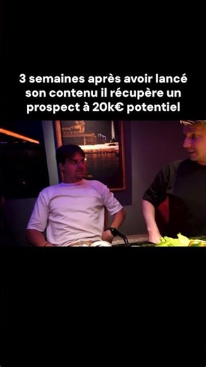 3 semaines après avoir lancé son contenu, il récupère un prospect à 20K€ potentiel
