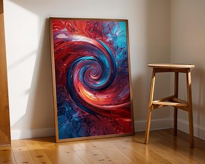 Fibonacci Spiral Wall Art | Sacred Geometry Cosmic Print | Red Blue Galaxy Poster - Etsy Canada