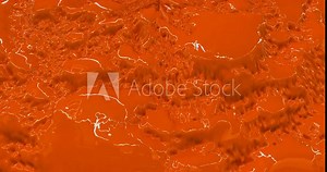 Moving boiling 3d liquid, zoom out. Motion Surface danger planet. Moving boiling formations on surface of colored liquid. Bright plasma liquid with reflection