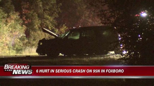 6 hurt in rollover crash on I-95 in Foxboro