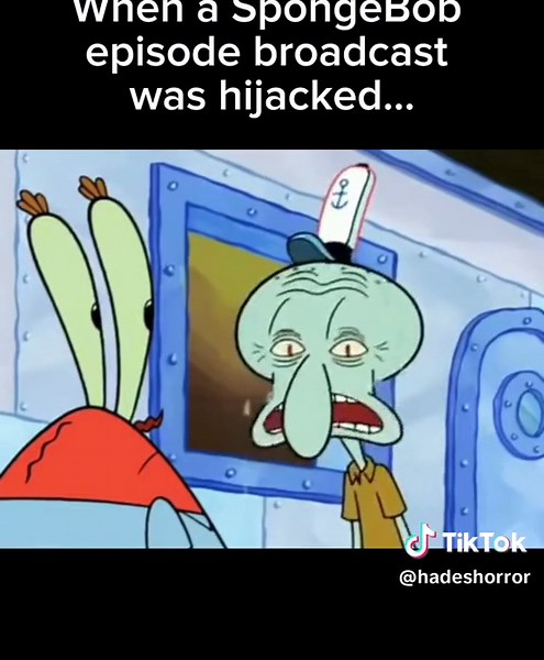 Imagine you were watching Spongebob on your TV and you saw this… #horror #creepy #creepypasta #spongebob #hack #analoghorror
