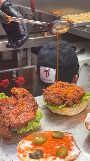 Howlers on Instagram: "Some things are legendary for a reason! 🔥 Our Nashville Fried Chicken? Yeah, she’s the main character 😎 Crispy enough to hear it, spicy enough to feel it, and juicy enough to make you question every other burger you’ve ever loved 🙂‍↕️😮‍💨 People don’t just eat this. They commit to it. Try it. Fall in love! 😌🔥 Pull up tonight — we’ll wait. 📍 BTM 2nd Stage & Vijaya Bank Layout | ⏰ 6PM – 11PM [HowlersTruck, BangaloreEats, FoodTruckBangalore, BangaloreFoodies, Bangalore