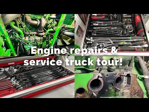 Engine repairs on a S680 combine & Service truck tour (part 2)