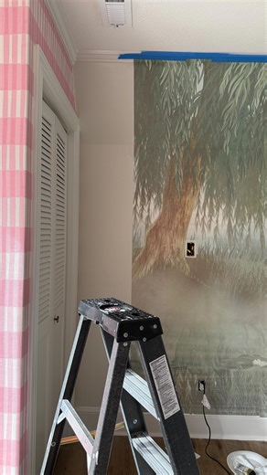 Marianne Southerland on Instagram: "We are this close to finishing the mural in my daughter’s fairytale princess bedroom ✨ After prepping the Sheetrock, I was finally able to put up the rest of the mural panels and see it all come together. There are still a few finishing touches left.. trimming the excess and adding a little more glue in a few spots.. but it’s looking so good 🥹 Watching this room transform has been so special, and I can’t wait to share the final reveal. It’s officially feeling
