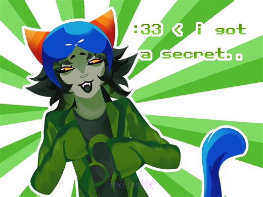 I got a secret I won’t tell animation meme Ignore the side angle | IB: 1mnotari | #homestuck #nepetaleijon #equiuszahhak #terezipyrope #tavrosnitram