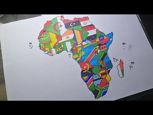 Drawing Africa flag map | Complete flag map of Africa drawing