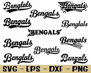 Bengals Typography Svg, Bengals Text Silhouette, Dxf, Png - Etsy Canada