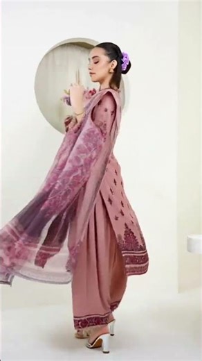 Pink & Red Digital Printed Kurti & Shalwar Outfit