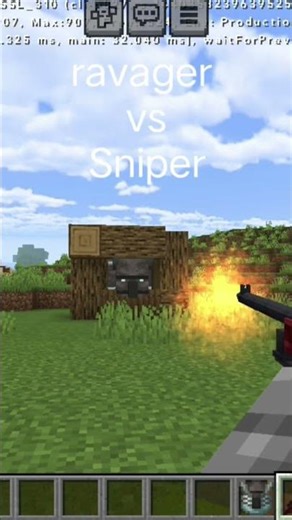 Sniper rifle vs 4 ravager.#minecraft