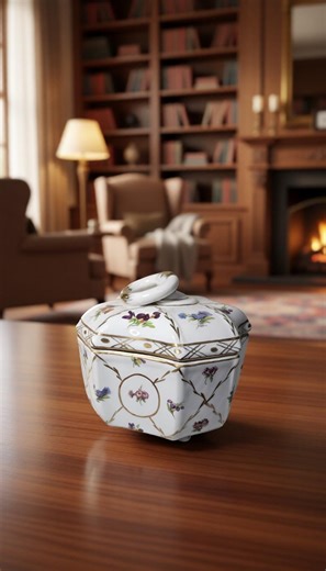 Vintage Victorian Asian Porcelain Royale Lidded Trinket Box - Etsy