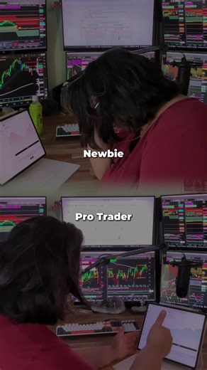 Newbie vs. pro trader 🆚 New traders get overly excited by small wins, chase momentum, and let emotions cloud their decisions, which often leads to overtrading, poor timing, and inconsistent results. But pro traders stay calm, focus on data instead of dopamine, and treat each trade as just one data point within a long-term, repeatable system. The difference is in emotional control, discipline, and the ability to follow a plan even when nothing exciting is happening. Follow for more trading psych