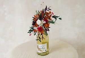 Wine Bottle Decor Flowers,orange Wine Bottle Flowers,wedding Wine Bottle Flowers,wine Bottle Flower Arrangements,wine Decor - Etsy