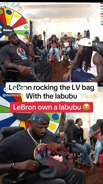 LeBron James y su LV bag con labubu