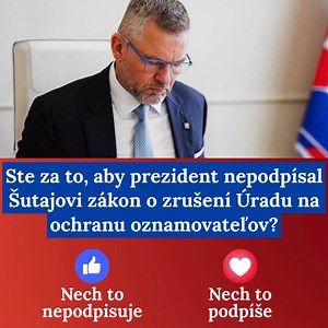 RADÍTE PELLEGRINIMU, NECH TO NEPODPÍŠE? … Dnes pretlačil koaličný valec parlamentom Šutajovu pomstu Úradu na ochranu oznamovateľov korupcie. Prezident ich môže ešte pribrzdiť. Tiež mu radíte, aby to Šutajovi nepodpísal? Nech to nepodpíše 👍 Nech to dokoná a podpíše im to ❤️ | Marek Šefčík, Slovensko