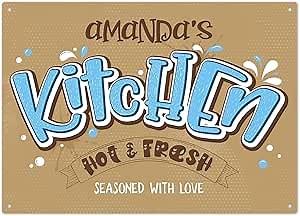 Custom Kitchen Signs, Personalized Sign For Kitchen, For Mom, Mother, Her, Or Girlfriend Brown Sign, 10x14 Inches, Rust Free .040 Aluminum, Fade Resistant, Made in USA by Sigo Signs