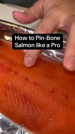 Mastering the art of pin-boning a filet! Check out our step-by-step guide to ensure every bite is tender, delicious, and perfect. Let us know if you have any questions when it comes to prepping your salmon! #fyp #foryoupage #cooking #salmon #howto | Willbros Salmon Co.