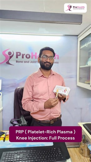Prohealth Bone & Joint Speciality Clinic on Instagram: "🦵 PRP Knee Injection – Complete Process Explained PRP (Platelet-Rich Plasma) therapy is an advanced, non-surgical treatment used to reduce knee pain and improve joint healing—especially in early arthritis and sports injuries. 👨‍⚕️ Dr. Rahul Gupta explains the PRP Knee Injection process: 🔬 Step-by-Step PRP Procedure: 1️⃣ Blood Collection – A small amount of the patient’s blood is drawn. 2️⃣ Centrifugation – The blood is processed in a spe