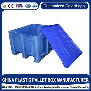 [Hot Item] Perforated Food Production Returnable Waste Management Versatile Shipping 4-Way Entry Pallet Box for Fruit Picking Logistics Transport