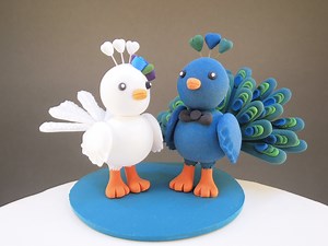 Peacock Wedding Cake Topper, Peacock Wedding, Wedding Cake Topper, Peacock Figurines, Bird Theme Party, Handmade Clay Peacock Wedding Topper - Etsy Australia