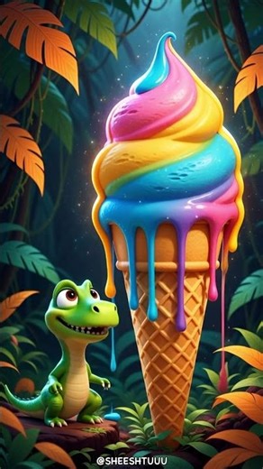 Dinosaur Found a GIANT Ice Cream 😱 #shorts #dinosaur