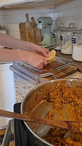 There are so many ways to make enchiladas, this is how we make them. And yes, I know the tortillas are wonky. They still taste delicious. Tortilla recipe: 3 cups flour 2 tsp salt .5 tsp baking powder 1 cup hot water 1 stick melted butter Dry ingredients first, then add wet ingredients. Let dough rest before rolling it out. Enchilada sauce: 2 tbsp oil 2 tbsp flour 3 tbsp chili powder 1 tsp garlic powder .5 tsp onion powder .5 tsp cumin .5 tsp paprika .5 tsp salt 2 cups chicken broth 8 oz tomato s