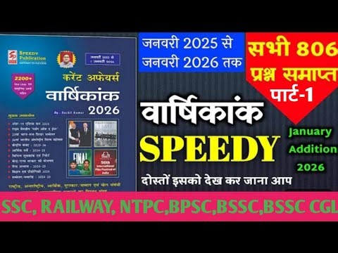 Speedy Last 1 year january 2026 Current Affairs.