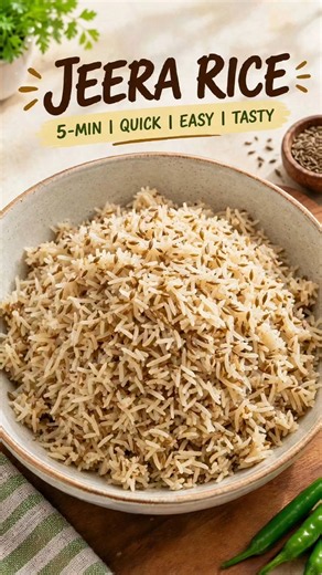 5 Min Jeera Rice in Pressure Cooker | Perfect Non-Sticky Cumin Rice | Quick Lunch Box Recipe #shorts