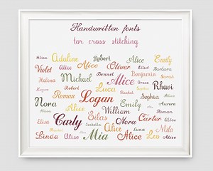 Letter Cross Stitch Pattern Handwritten Fonts for Cross Stitching From Small to Large PDF Format INSTANT DOWNLOAD - Etsy