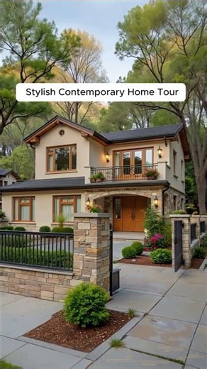 Modern Pointed Roof 2-Story House with Garden | Stylish Living #modelbuilding #architecture