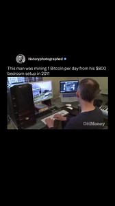900K views · 9.6K reactions | In 2011, a man was mining 1 Bitcoin per day with an $800 bedroom setup. at the time, Bitcoin was worth around $20, making his daily earnings modest. Today, those mined coins would be worth a fortune. mining has since evolved, requiring powerful hardware and cheaper electricity to stay profitable. | History In Pictures | Facebook