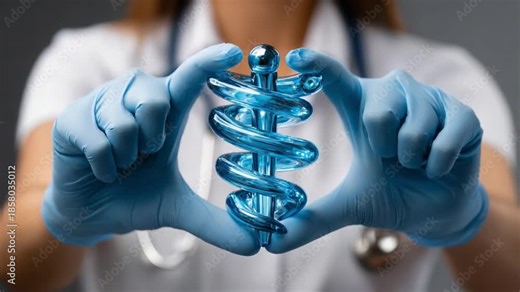 Caduceus Emblem of Healthcare: An image captures a medical professional, holding the caduceus symbol, representing health and healing.