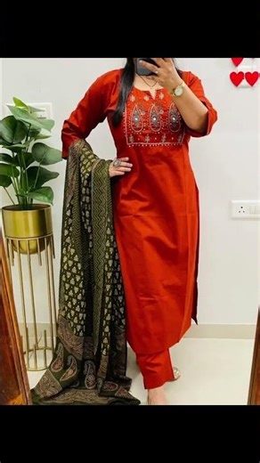 Beautiful Designer Pure Fine Cotton Kurti with Pant & Dupatta | New Arrivals #design #indianfashion
