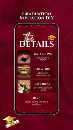 Animated Graduation Invitation, Canva Template 💞