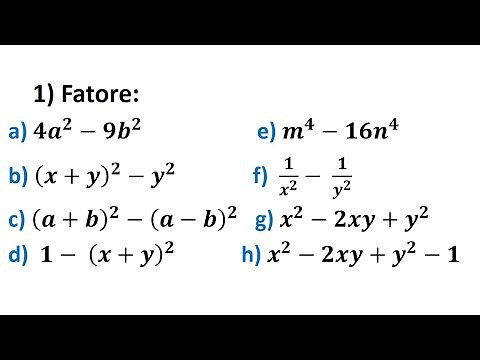 Lista de exercícios de fatoração - Parte 1 / 2021