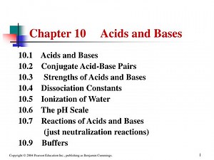 Chapter 10 Acids and Bases - SlideServe