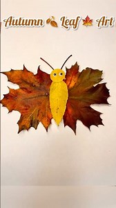 Autumn Leaf Art 🍁 | Easy & Creative Fall Leaf Craft Idea for Home Decor #art #autumn #diy #shorts