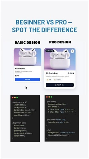 Beginner to Pro Card UI Design 🚀 | HTML & CSS #css #webdesign #uidesign #programming