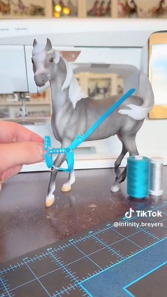He looks so fancy in blue! 🤭💙✨ #breyer #schleich #crafting #handmade #tutorials