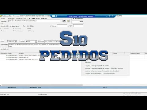como hacer Pedidos Manuales de Materiales en S10 ERP | CONSTRUCCIÓN E INMOBILIARIA