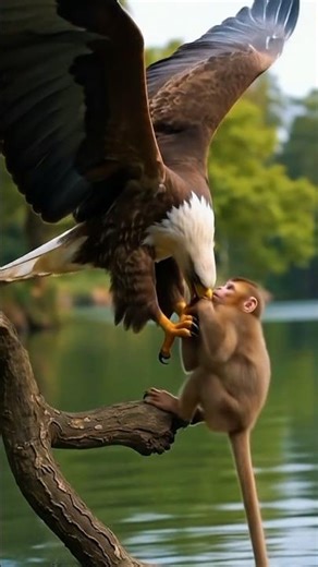 Eagle attacks monkeys 🦅 #eagle #attack #monkey #wildlife #documentary #animals #shorts #video