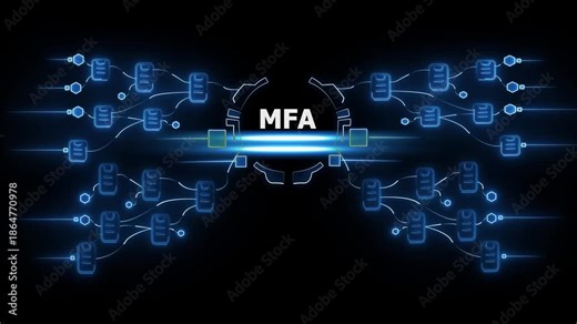 Multi- Factor Authentication Concept M F A Security Technology Network Connection multi-factor authentication