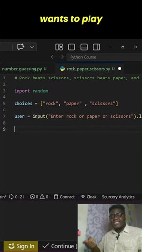 Rock Paper Scissors game python #pythontutorial #programming