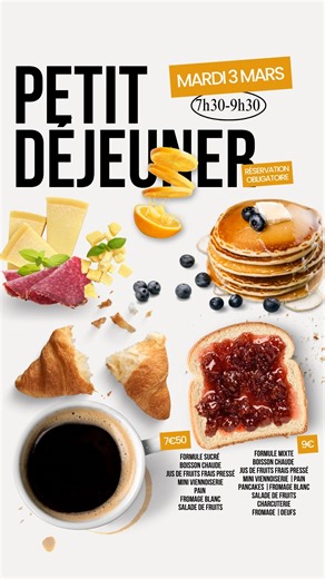🥐☕ Petit-déjeuner au Restaurant de l’Innovation ! Et si vous commenciez la journée autrement ? Nos élèves en HCR (Hôtellerie Café Restaurant) vous donnent rendez-vous pour un petit-déjeuner gourmand, préparé et servi avec passion 👨‍🍳✨ 📍 Restaurant de l’Innovation – Campus Pro 📅 Mardi 3 mars 2026 ⏰ De 7h30 à 9h30 📌 5 rue de l’Innovation, 59260 Lille 👉 Deux formules au choix : 🍓 Formules sucrées – 7,50 € Boissons chaudes ☕ Jus de fruits frais pressés 🍊 Mini viennoiseries 🥐 Pains Fromages