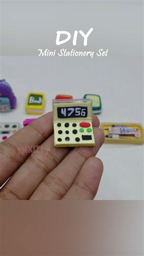DIY Miniature Stationery Set | Mini School Supplies ✏️📚 #miniature #clayart #craft #diy #shorts